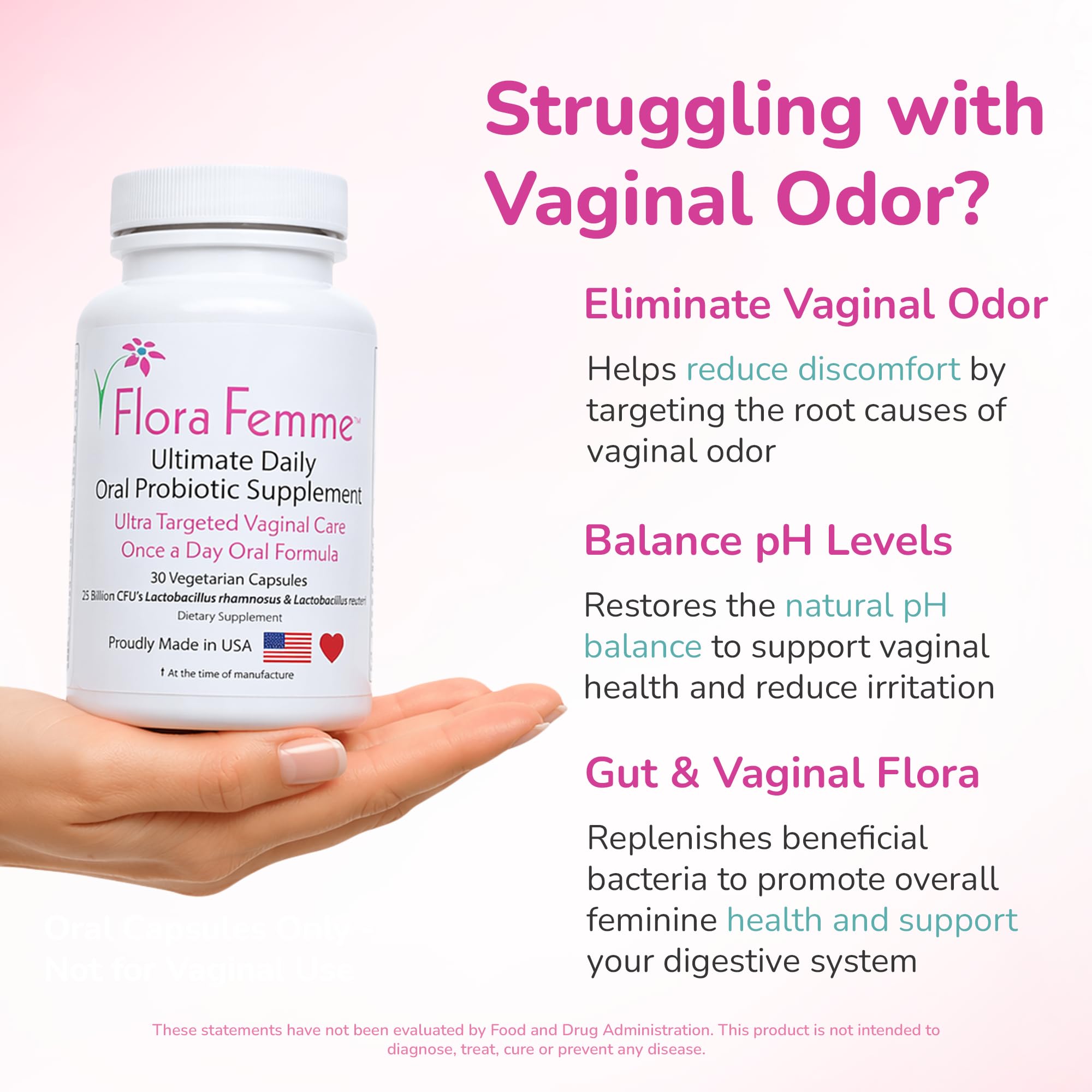 Amazon.com: FLORAFEMME Vaginal Probiotic Oral Capsules for Women